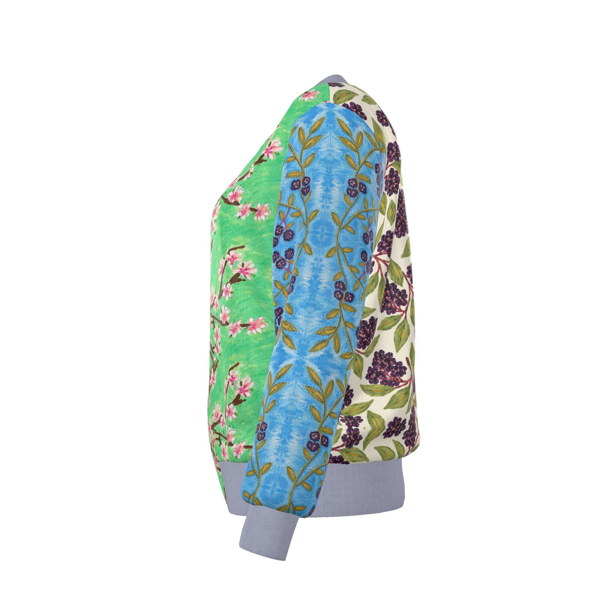 Blooming Grace Reversible Silk Bomber Jacket