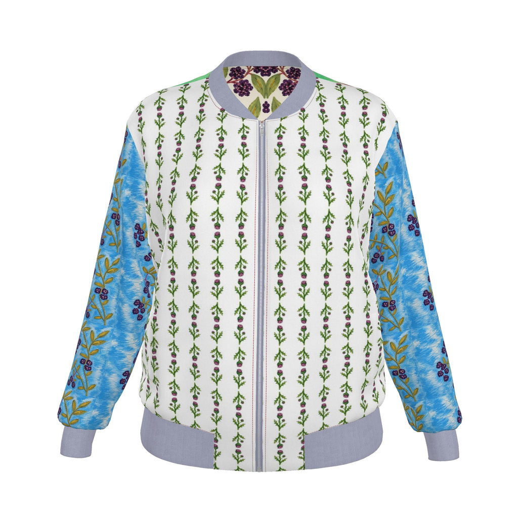 Blooming Grace Reversible Silk Bomber Jacket