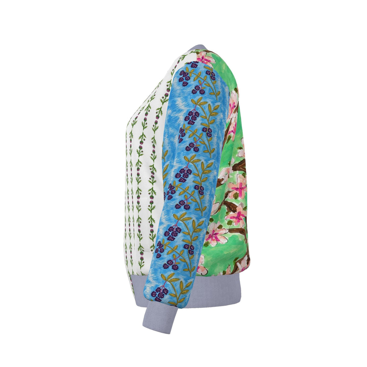 Blooming Grace Reversible Silk Bomber Jacket