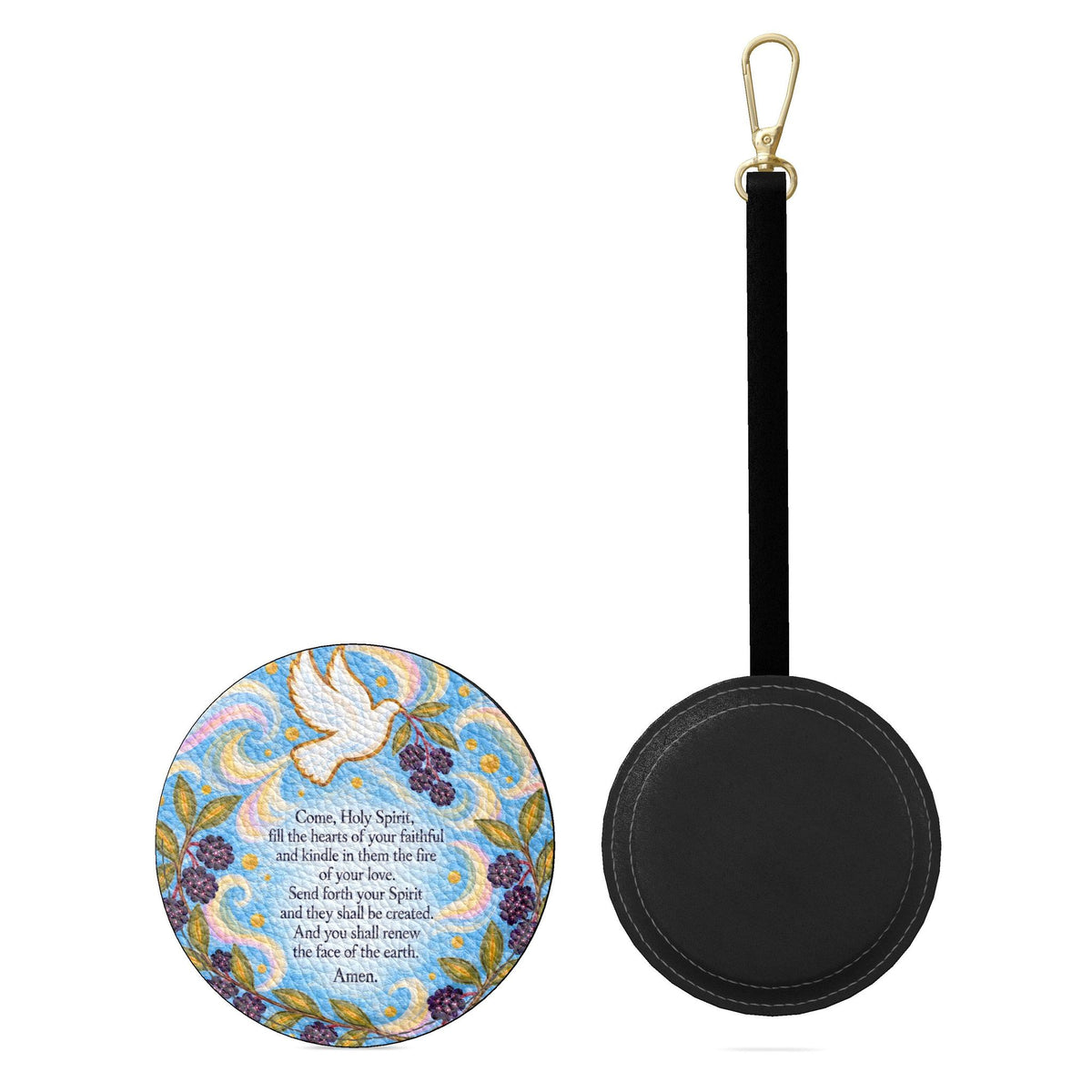 Come Holy Spirit Leather Vanity Mirror