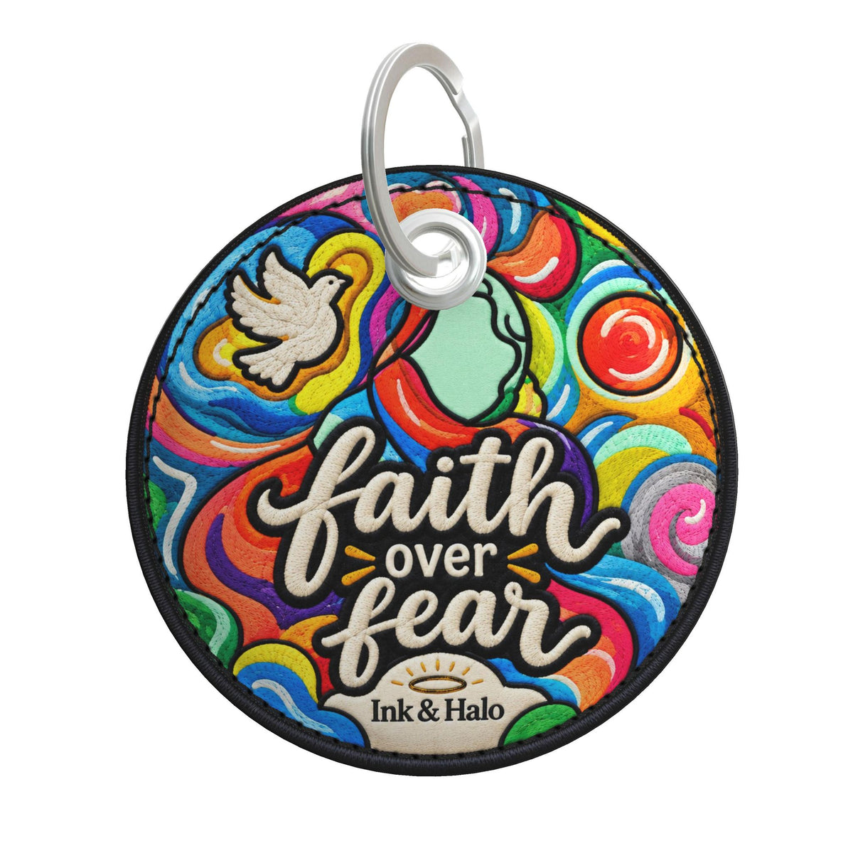 Premium Faith over Fear Keyring