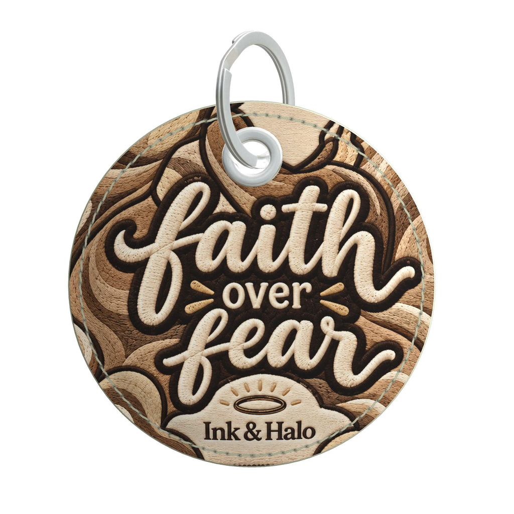 Faith Over Fear  Painted Edge Keyring