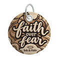 Faith Over Fear  Painted Edge Keyring