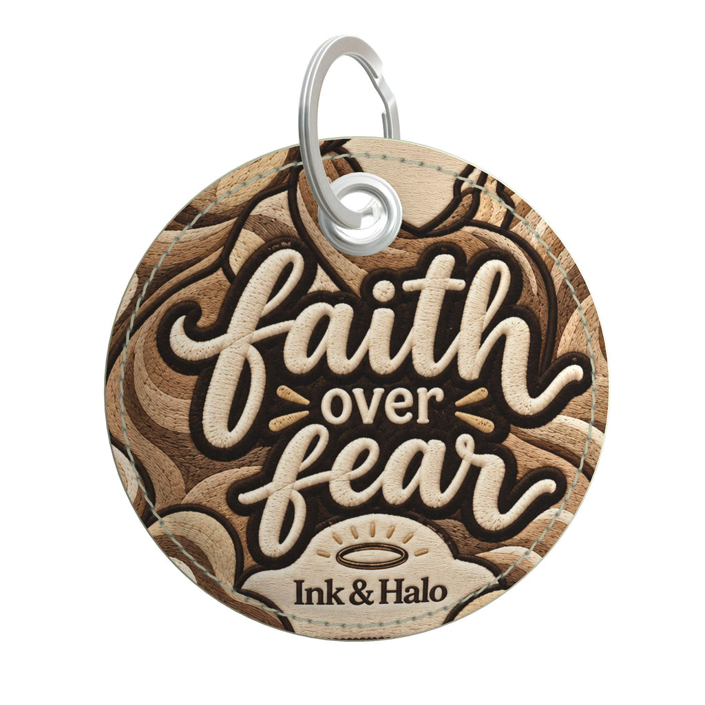 Faith Over Fear  Painted Edge Keyring